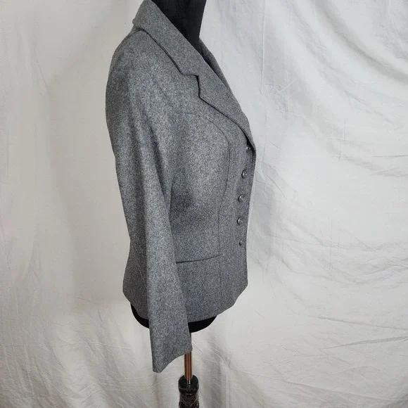 West Germany Vintage HERBERT MEYER Size Small Gray Felted Wool Blend Short‎ Coat